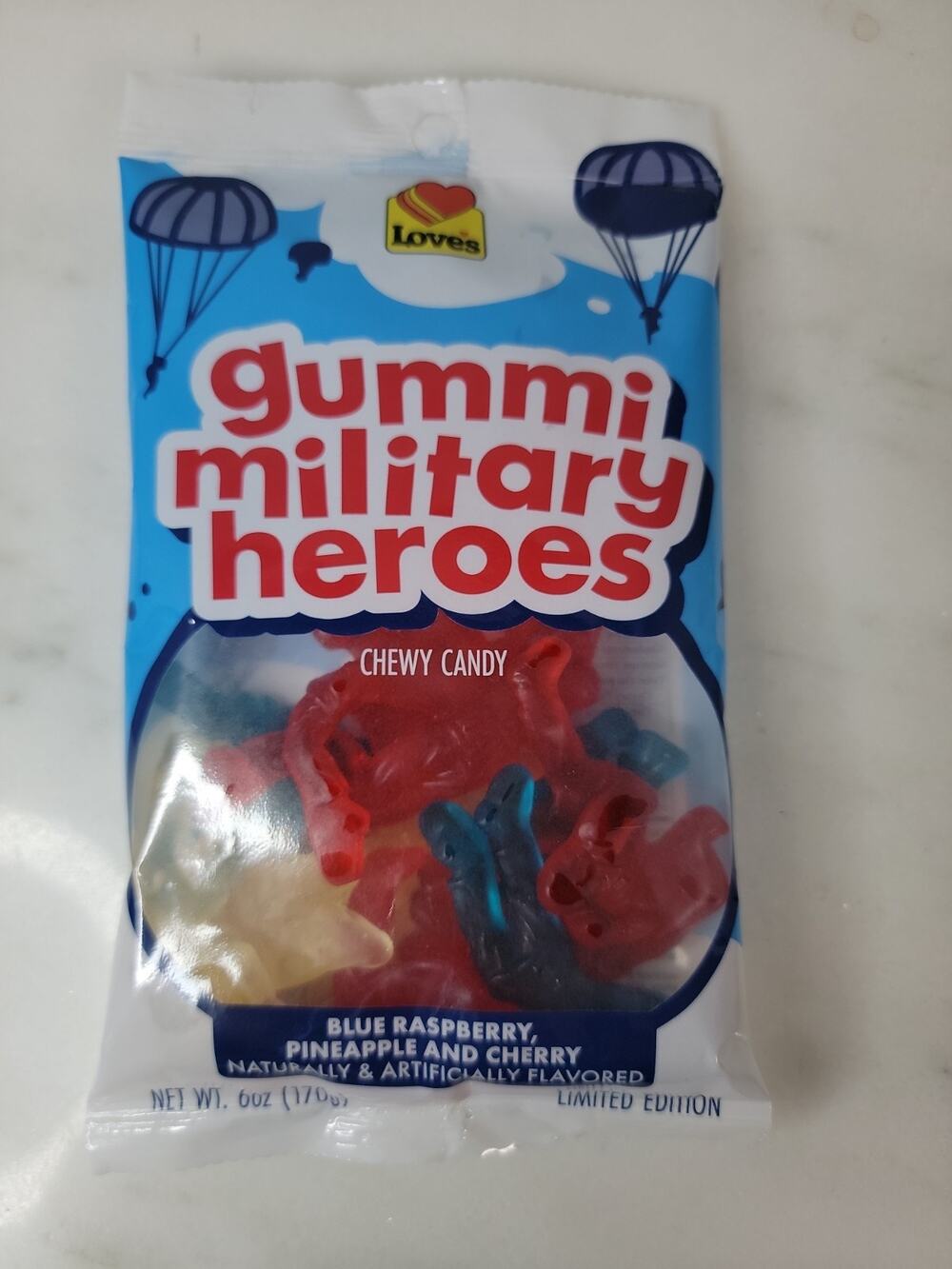 Love's Gummy Military Heroes – Patriotic Fruit Candy, Chewy Gummy Soldiers